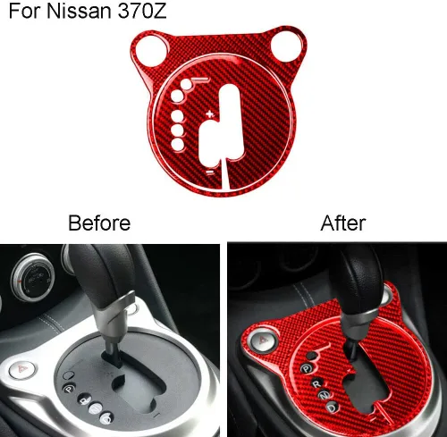 Vista 2 de Coche 12 piezas de fibra de carbono rojo completo interior conjunto cubierta Trim Strip para Nissan 370Z 2009-2020