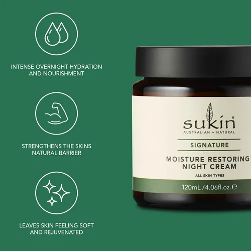 Vista 5 de Sukin Crema de noche restauradora de humedad Organics, 4.06 onzas líquidas
