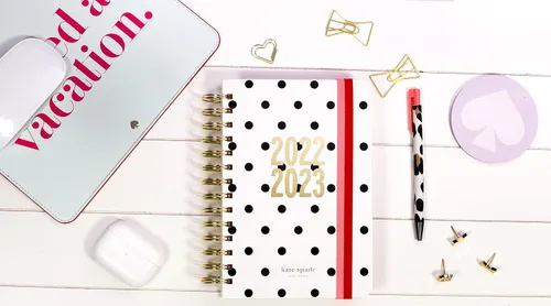 Vista 6 de Kate Spade New York Agenda semanal y mensual 2022-2023, agenda mediana con fecha de agosto de 2022 a diciembre de 2023, agenda de tapa dura, agenda