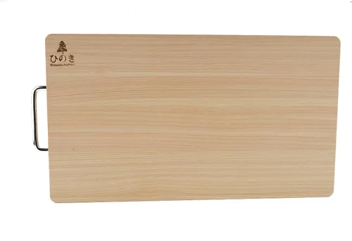 Vista 2 de BOUMBI Hinoki - Tabla de cortar reversible de madera con mango de metal (13.6 x 8.4 x 1.05 RM_S)