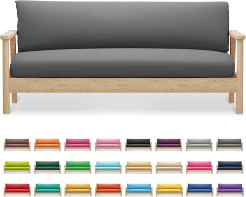 Vista 16 de MoNiBloom Funda para futón de tamaño matrimonial, funda elástica sin brazos, funda para sofá sin brazos, protector de muebles, fundas de cojín Trigo