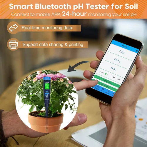 Vista 5 de Medidor de pH digital para suelo, probador de pH del suelo YINMIK para plantas en macetas