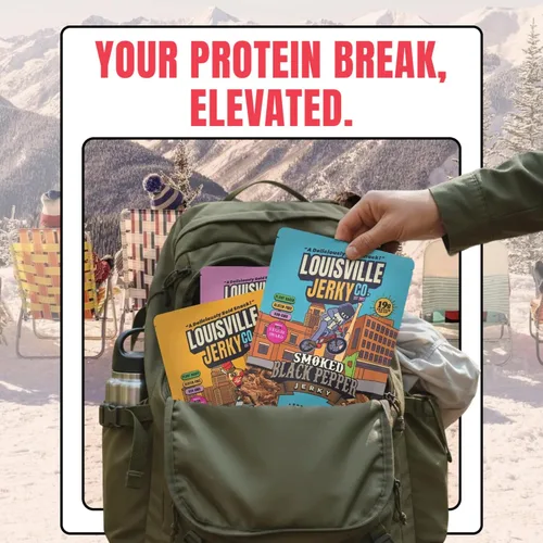 Vista 5 de Louisville Vegan Jerky - Buffalo Hot Wing Carne vegana y vegetariana - Cecina para morder los labios - Snacks veganos altos en proteínas sin gluten