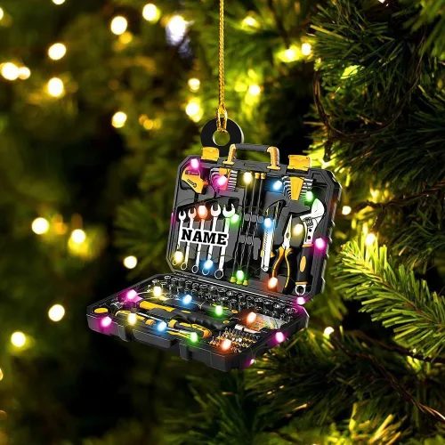 Vista 3 de Podagree - Adorno personalizado para electricista, bolsa de herramientas para electricista, adorno de Navidad, regalo de electricista, adorno de Elt1