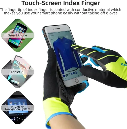 Vista 5 de Darevie Guantes de ciclismo, guantes de ciclismo para hombres y mujeres, con pantalla táctil, guantes de bicicleta de montaña con dedo completo