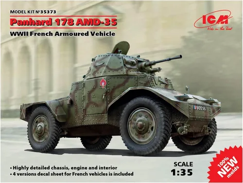 Vista 10 de ICM Modelos Panhard 178 AMD-35 WWII Kit de modelos blindados franceses