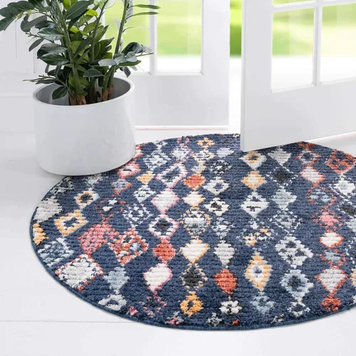 Vista 17 de Unique Loom Morocco Collection Abstract Tribal, alfombra bohemia (2 pies 2 pulgadas x 3 pies 0 rectangular, multi/azul)