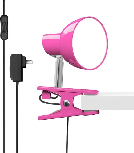 Vista 10 de Lámpara LED con clip, luz de escritorio súper brillante de 5 W, rotación de 330° con abrazadera en el escritorio/mesa/cabecero de cama/armario, Azul