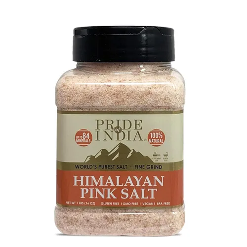 Vista 18 de Pride Of India - Sal rosa oscura del Himalaya - Enriquecida con más de 84 minerales naturales, molido medio de 0.079-0.118 in - Tarro de tamizado