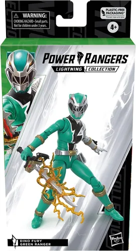 Vista 2 de Power Rangers Lightning Collection Dino Fury Green Ranger - Figura de acción a escala de 6 pulgadas, juguetes y figuras de acción para niños a