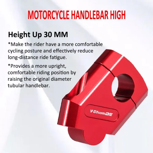Vista 6 de Para V-STROM 800 DE VSTROM 800DE 2023 Manillar de motocicleta Elevador de Motocross Montaje Abrazadera Pit Bike Vstrom 800 (negro 1.102 in)