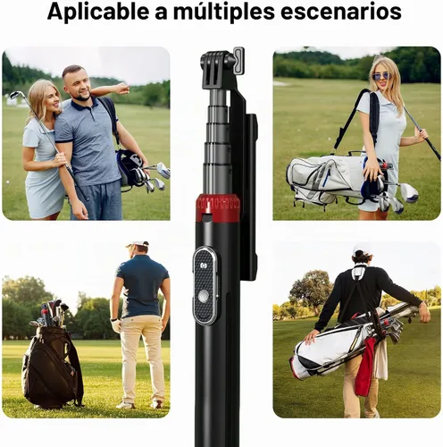 Vista 2 de Trípode de teléfono de 62 pulgadas y palo para selfie para entrenamiento de golf, soporte de trípode extensible para teléfono celular con control