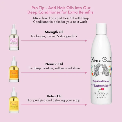 Vista 6 de Rizos Curls Aceite desintoxicante, desintoxica y equilibra el cuero cabelludo para reducir la acumulación y calmar la irritación, apoyar