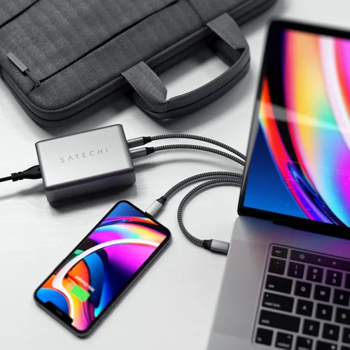 Vista 6 de Satechi Estación de carga compacta USB C PD de 100 W - Compatible con MacBook Air/Pro/Neo, iPad Air/Pro, iPhone 17 a 12 Series, AirPods, Apple