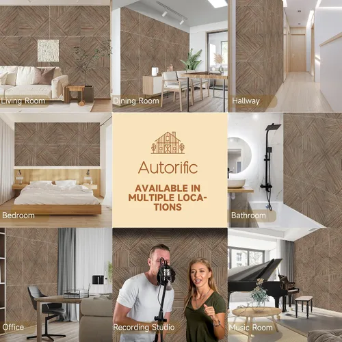 Vista 7 de Paneles acústicos de pared, paquete de 6 unidades de tamaño total de 72 x 48 pulgadas, paneles acústicos decorativos autoadhesivos para pared