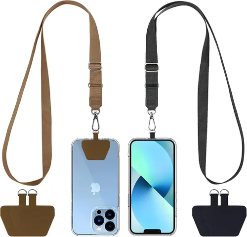 Vista 13 de CACOE Cordón para Teléfono 2 Piezas Correa Ajustable para el Cuello, 4 Piezas Parches, Cordones para Teléfono de Poliéster Multifuncionales