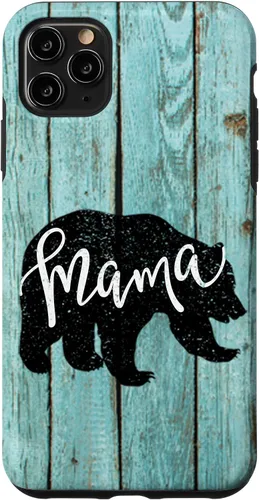 Vista 13 de Turquoise Woodgrain Rustic Farmhouse Shiplap Wood Mama Bear Case for iPhone 17