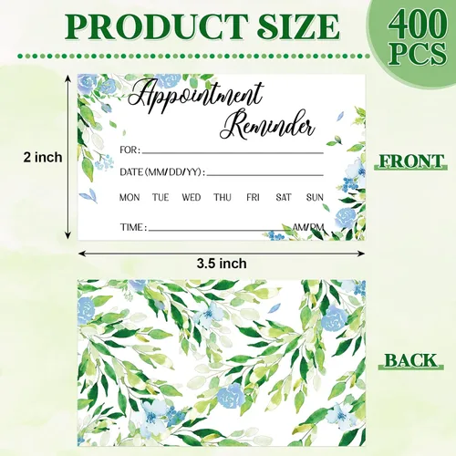 Vista 4 de Geyee 400 tarjetas de citas de papel kraft para recordatorios de citas a granel para clientes comerciales, dentistas, terapeutas, médicos