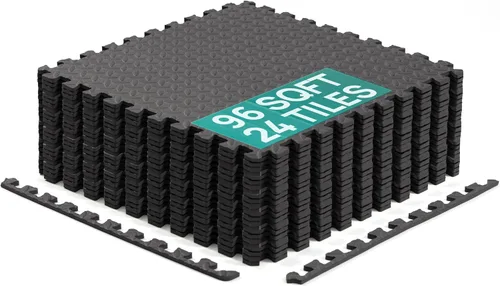 Vista 9 de Yes4All 24SQFT-120SQFT - Tapete de ejercicio de rompecabezas para gimnasio en casa, baldosas de espuma EVA entrelazadas con borde