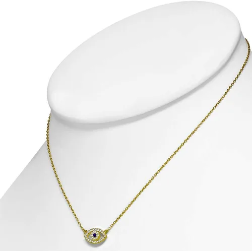 Vista 6 de Collar con colgante CZ mal de ojo azul blanco de plata de ley 925