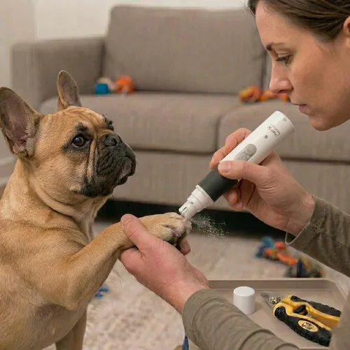 Vista 3 de Pet Republique - Molinillo de uñas para perros recargable eléctrico de 2 velocidades, suave, silencioso, bajo, sin dolor, molinillo de uñas