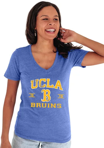 Vista 18 de Blue 84 NCAA Camiseta de mujer de tres combinaciones con mascota