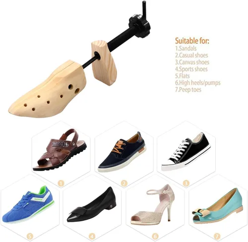 Vista 7 de Camilla profesional unisex para zapatos, moldeador de zapatos de madera de 4 vías, árbol de zapatos de madera para mujeres y hombres