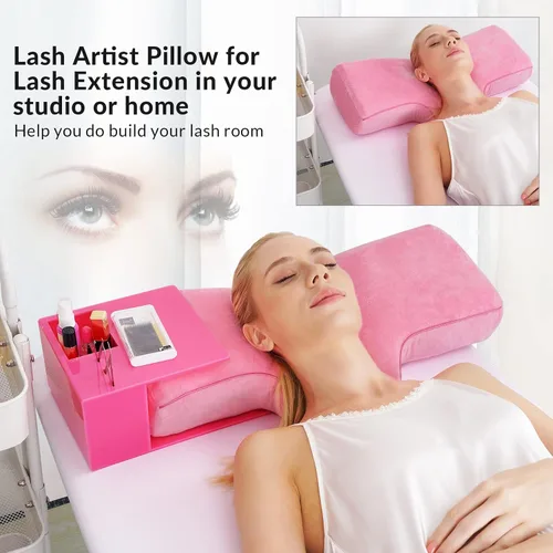 Vista 4 de Almohada de pestañas para extensiones de pestañas, almohada de espuma viscoelástica para el cuello, extensión de pestañas, curva ergonómica que