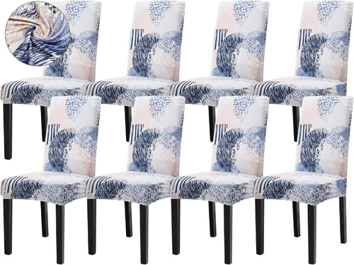 Vista 58 de Sufdari Juego de 2 fundas para sillas de comedor, fundas para sillas de cocina, fundas para sillas Parsons, protectores de sillas de elastano