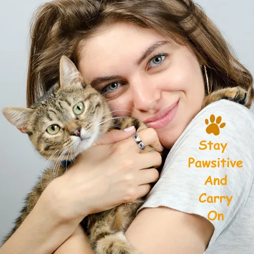 Vista 4 de LYTTMAB Keep Pawstive - Anillo de ansiedad para mujer, anillo giratorio con estampado de pata de perro y gato, anillo para ansiedad para mujer