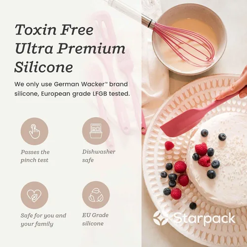 Vista 7 de Starpack - Juego de espátulas de silicona «Scrape & Stir» (2 piezas) – Juego de espátulas resistentes al calor a 600 °F – Espátulas de cocina