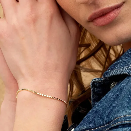 Vista 6 de MIDEEO - Pulseras chapadas en oro para mujer, juego de delgadas pulseras de cadena para combinar, de espiga, trenzada, de circonita cúbica