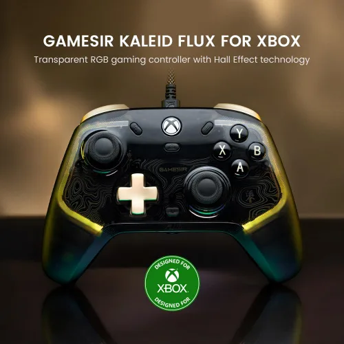 Vista 2 de GameSir Kaleid Flux Enhanced Wired Controller for Xbox, RGB Lighting and Hall Effect Joystick, Compatible with Xbox Series XS, Xbox One, Windows