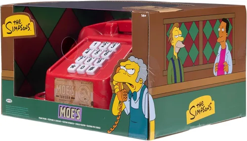 Vista 9 de Disney El teléfono de broma de los Simpsons Moe, cuenta con el icónico teléfono de la taberna de Moe, más de 10 llamadas de broma y frases
