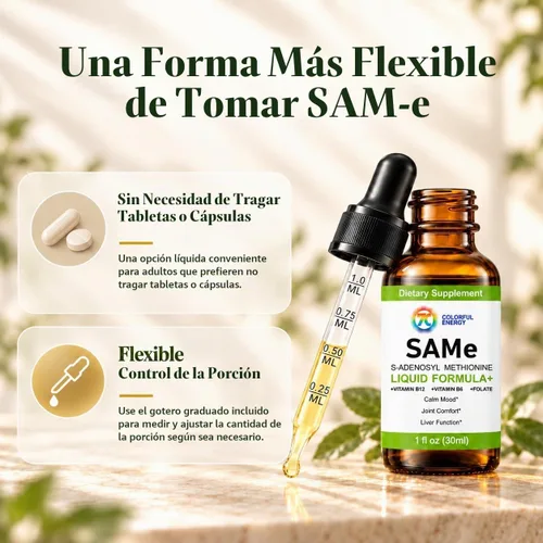 Vista 5 de Suplemento líquido 7c SAM-e, 200 mg por porción, 1 onza líquida, suministro para 30 días