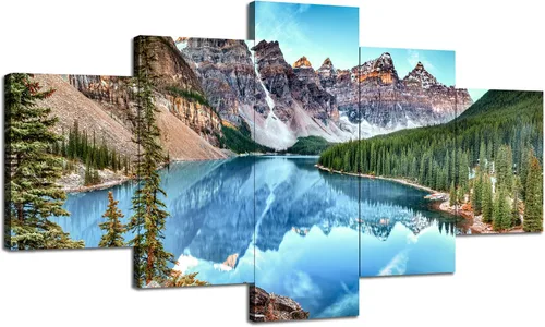 Vista 8 de Arte de Lienzo de Pared de Montana Decoración de Pared del Parque Nacional Glacier Lámina de Montana St. Mary Póster Pintura de Paisaje Wild Goose