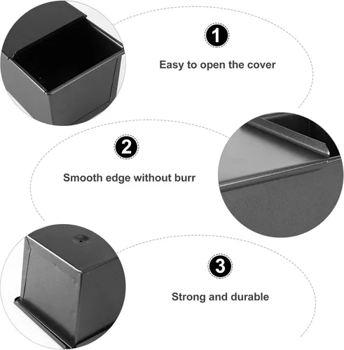 Vista 3 de DOITOOL Moldes de chocolate rectangular con tapa, antiadherente y horneado, molde de pan para tostadas de pan de acero inoxidable para pasteles