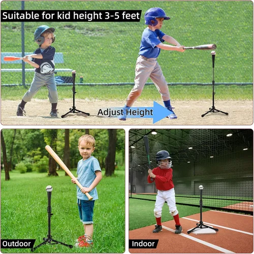 Vista 8 de 23.5 to 39.76 Inches Baseball Tee for Kids, Batting Tees for Baseball with Carry Bag, Portable Stable Tanner Tee, Baseball Training Equipment Aged