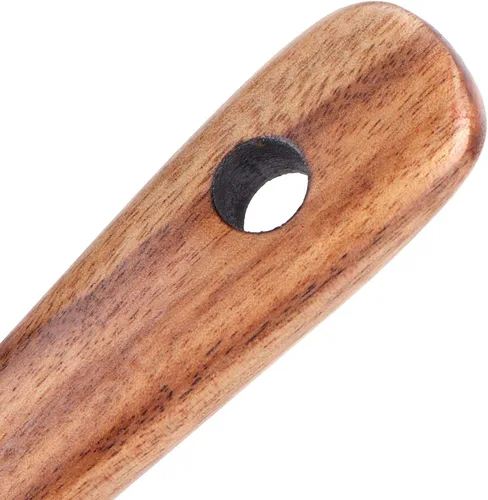 Vista 5 de Spurtle de madera para cocinar, utensilios de madera de teca natural, espátula antiadherente para untar, espátula plana de mango largo para cocina
