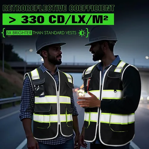 Vista 2 de BeautyWill Chaleco de Seguridad con Logo Personalizado Clase 2 Chaleco Reflectante de Alta Visibilidad Chaleco de Construcción Transpirable