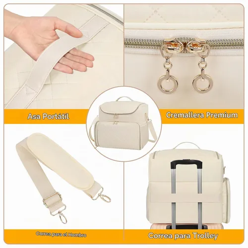 Vista 6 de CUBETASTIC Estuche organizador de esmalte de uñas extra grande con capacidad para 86 a 100+ botellas de esmalte de uñas y lámpara de uñas, bolsa