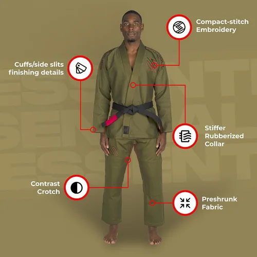 Vista 4 de Sanabul Essentials V.2 Ultra Light BJJ Jiu Jitsu Gi (ver guía especial de tallas)