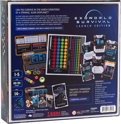Vista 2 de Exoworld Survival Cooperative Colony-Building Strategy Board Game on Alien Planets 1–4 Players, Age 14+ Replayable Sci-Fi Survival Adventure