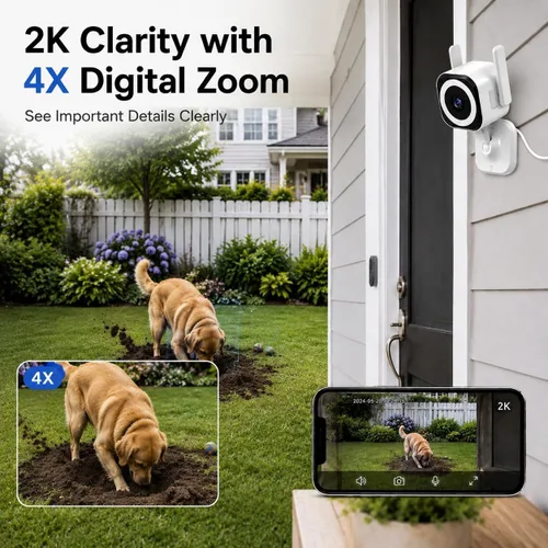 Vista 3 de Cámara de seguridad para interiores y exteriores, WiFi 5G/2.4G