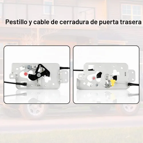 Vista 3 de Conjunto de cable actuador de pestillo de cierre de puerta trasera superior e inferior del lado del conductor para Ford F150 2004-2008, cabina