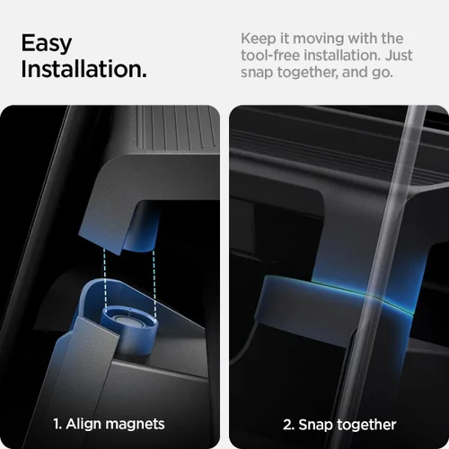 Vista 6 de Spigen Organizador de almacenamiento debajo de pantalla para Tesla Model Y Negro