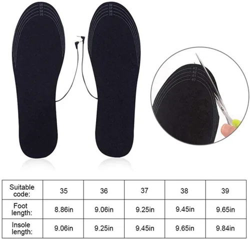 Vista 2 de Almohadillas térmicas recargables por USB, plantillas térmicas eléctricas personalizables para exteriores, camping, esquí, caza, calentadores