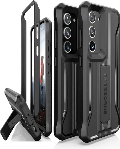 Vista 7 de CaseBorne Compatible con Samsung Galaxy S23, resistente funda protectora multicapa de cuerpo completo con soporte, sin pantalla