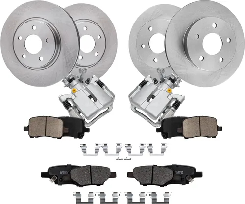 Vista 16 de Detroit Axle - Kit de freno para Nissan Rogue 2014, 2015, 2016, 2017, 2018, 2019, rotores de freno de disco de cerámica, con repuesto de hardware