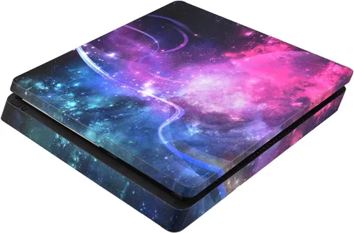Vista 7 de eXtremeRate Juego completo de calcomanías de piel para placa frontal y 2 barras de luz LED para Playstation4 Slimpara PS4 Slim Console y 2 fundas